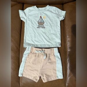 Chick Pea Light Blue and Beige Kids Matching Set